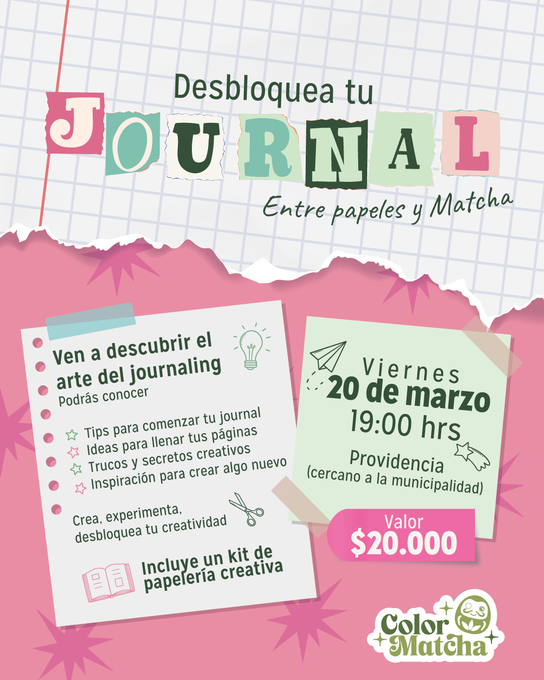 Proximas juntas color matcha - journaling creativo - scrapbook